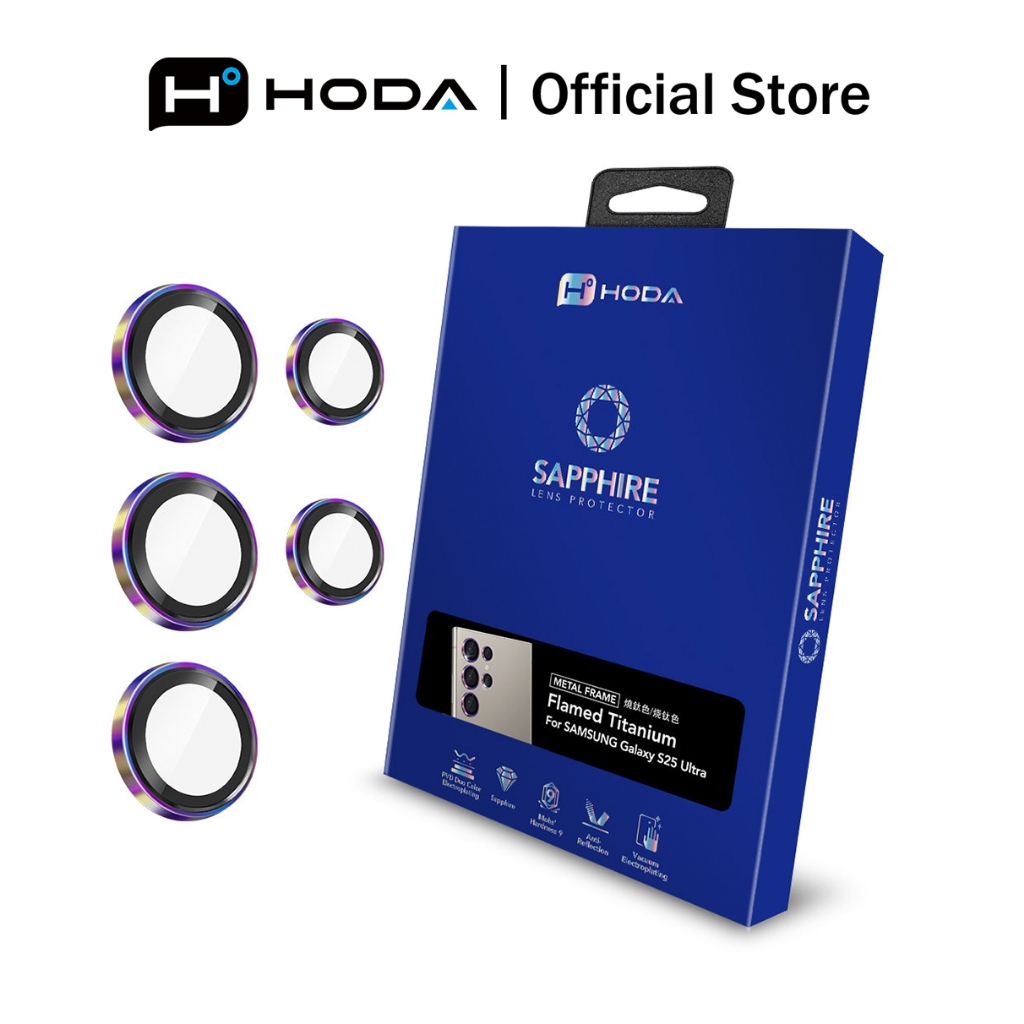HODA Sapphire ตัวป้องกันเลนส์ (5 ชิ้น) สําหรับ Samsung S25 Ultra