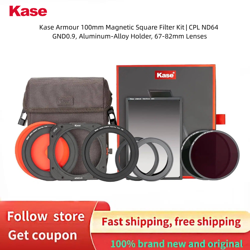 Kase Armour Entry-Level Kit ชุดที่ใส่กรองสี่เหลี่ยม 100 มม., กระจกออปติคอลกันน้ําเคลือบหลายแบบ, รวม 