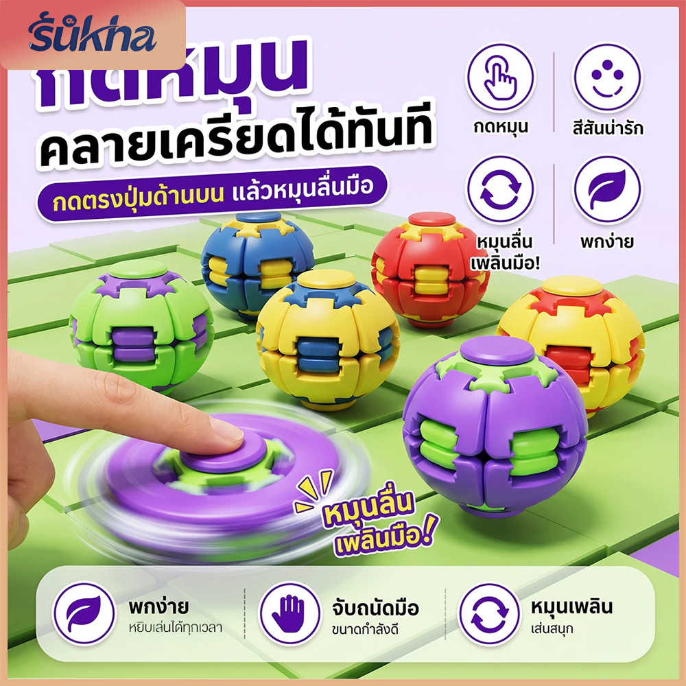 ลูกบอลสปิรัลฟิดเจ็ตหมุนได้ องศา มีแสงสว่าง ของเล่นคลายเครียดสำหรับนิ้ว หมุนเพลิน ฝึกสมาธิ กะทัดรัด พกพาไปเล่นได้ทุกที่