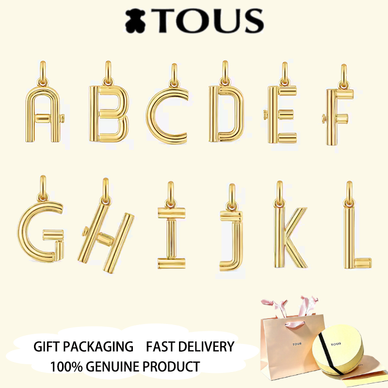 TOUS Gold Plated Medium letter AZ จี้ TOUS ตัวอักษรเครื่องประดับครบรอบวันวาเลนไทน์