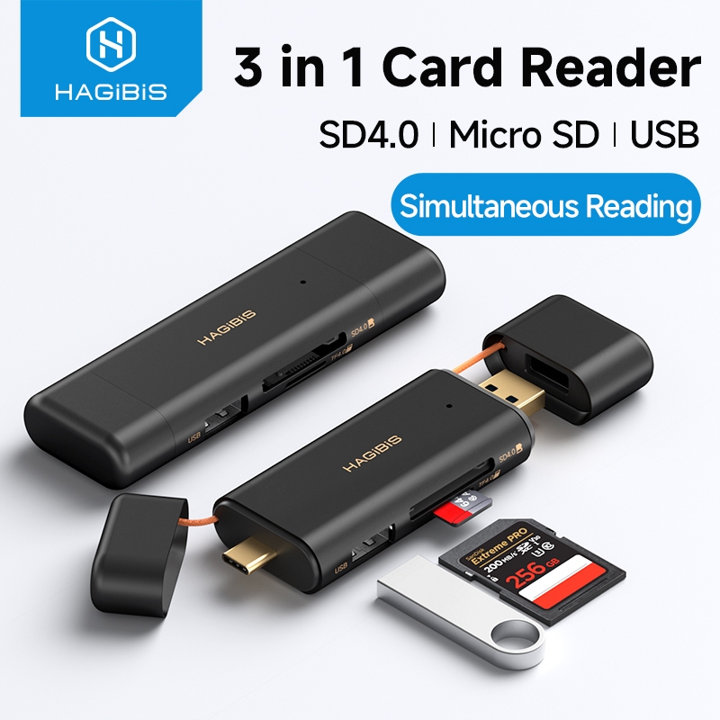 Hagibis การ์ดหน่วยความจําความเร็วสูงกล้อง SD 4.0/3.0 Micro SD 3 ใน 1 อะแดปเตอร์ CFexpress ประเภท A/T