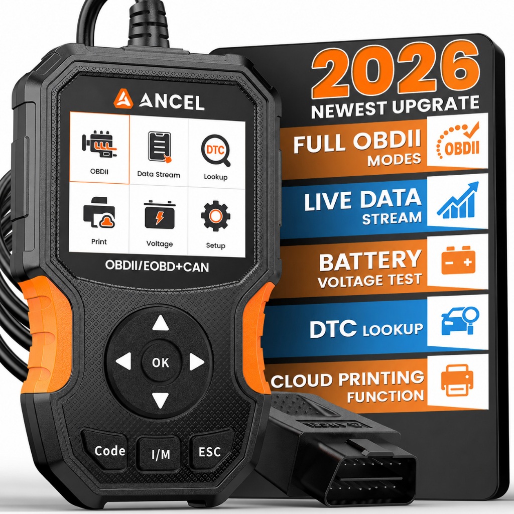 ANCEL AS300 เครื่องสแกน OBD2 วินิจฉัยรถมืออาชีพ ปลดไฟเตือนเครื่องยนต์ วัดแรงดันแบตเตอรี่ รองรับ EOBD