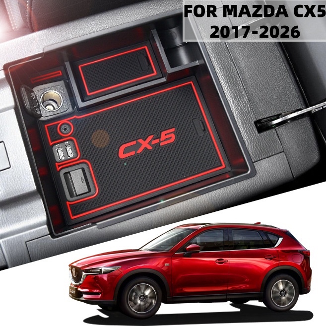 [พร้อมสต็อก] Mazda CX5 CX-5 2017-2026 กล่องเก็บของที่เท้าแขนตกแต่งภายในที่วางแขนสําหรับ Mazda CX5 CX