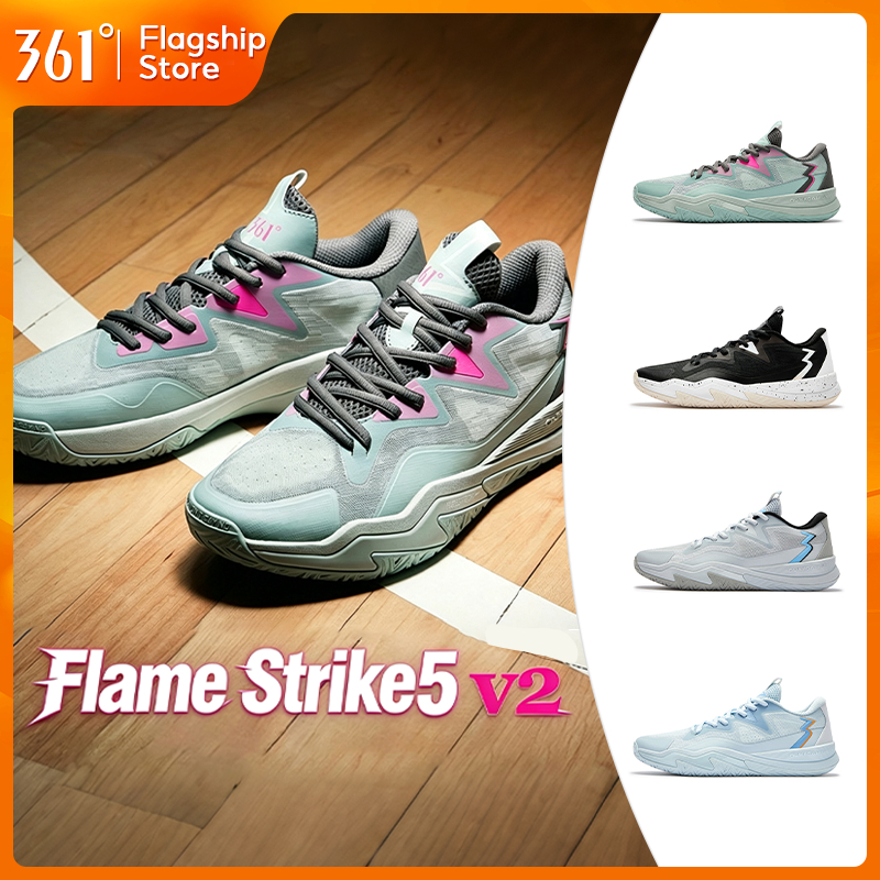 【361 Degrees】Flame Strike5 V2 | รองเท้าบาสเก็ตบอลพื้นรองเท้ายางดูดซับแรงกระแทกระบายอากาศสําหรับผู้ชา