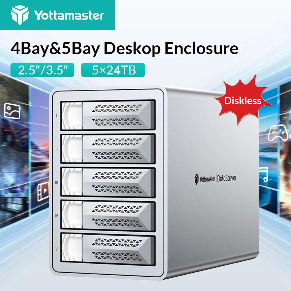 Yottamaster 5 Bay Daisy Chain Hard Drive Enclosure 3.5 นิ้ว SATA ภายนอก Multi Bay USB HDD Dock สําหร