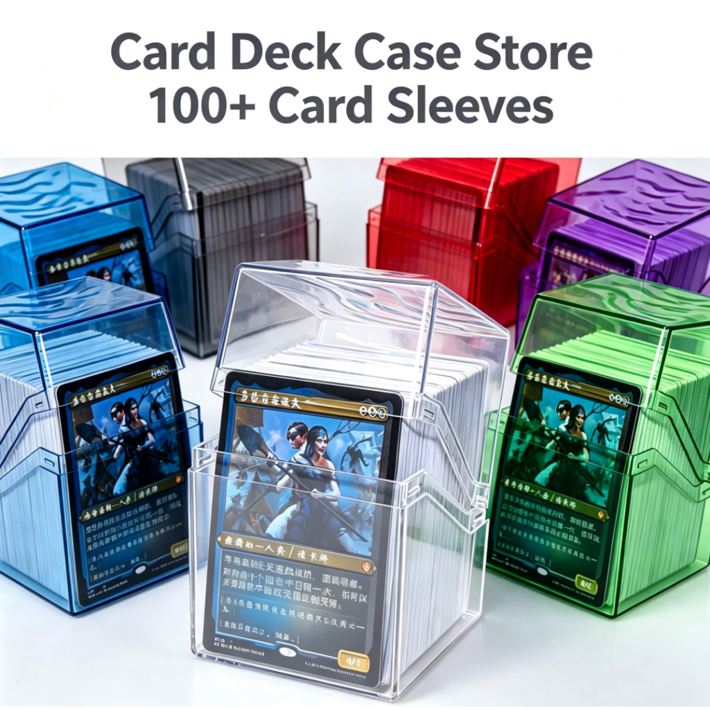 Card Deck Case, Deck Box, Store More Than 100 Pack Card Sleeves, Standard Clear Commander Cards Storage Box Perfect Fit for MTG, Sport, Trading Cards