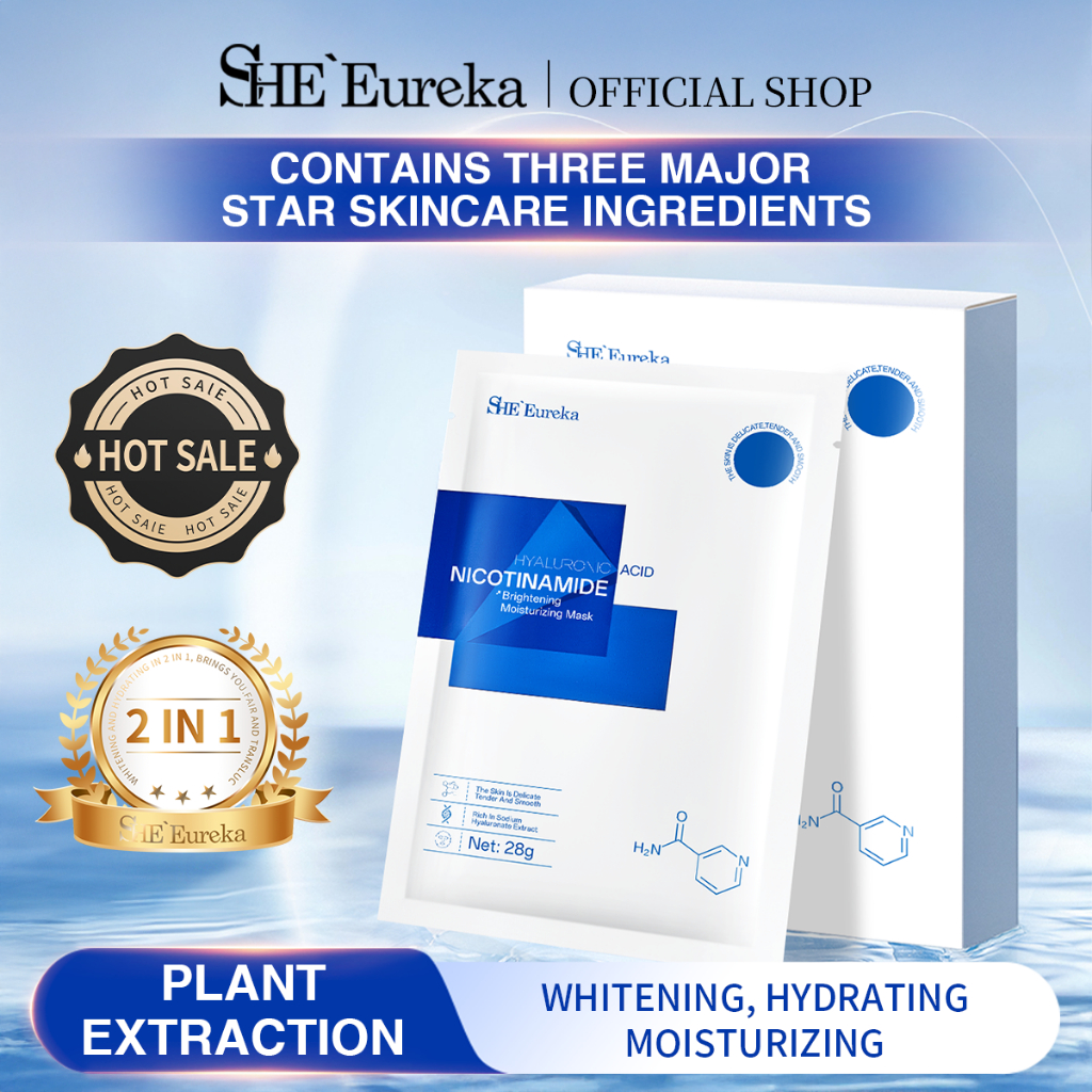 SHE Eureka Niacinamide Hyaluronic Acid Brightening และ Hydrating Mask
