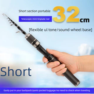 BLOOMZO ชุดเบ็ดตกปลา, Telescopic Spincast Fishing Reel เบ็ดตกปลาครบชุด, เด็กแก้ว Fibre Ultra Short Casting Rod Feeder Rod Combo ตกปลา