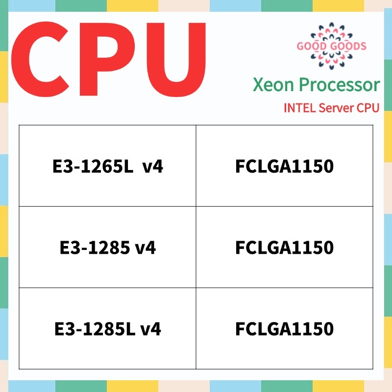 E3-135Lv4 E3-1385v4 E3-1360Lv4 INTEL Xeon โปรเซสเซอร์เซิร์ฟเวอร์ CPU FCLGA1150