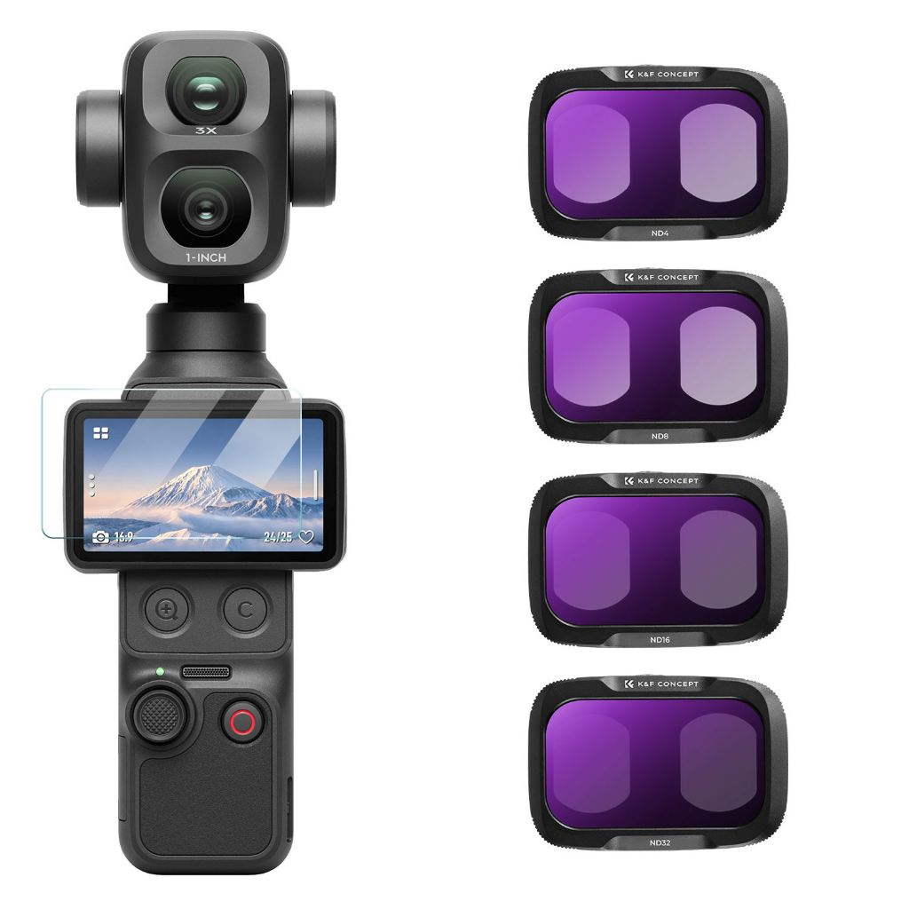K&F Concept ND Filter Set สําหรับ DJI OSMO Pocket 4 Pro , ND4 ND8 ND16 ND32 Neutral Density ND Filte