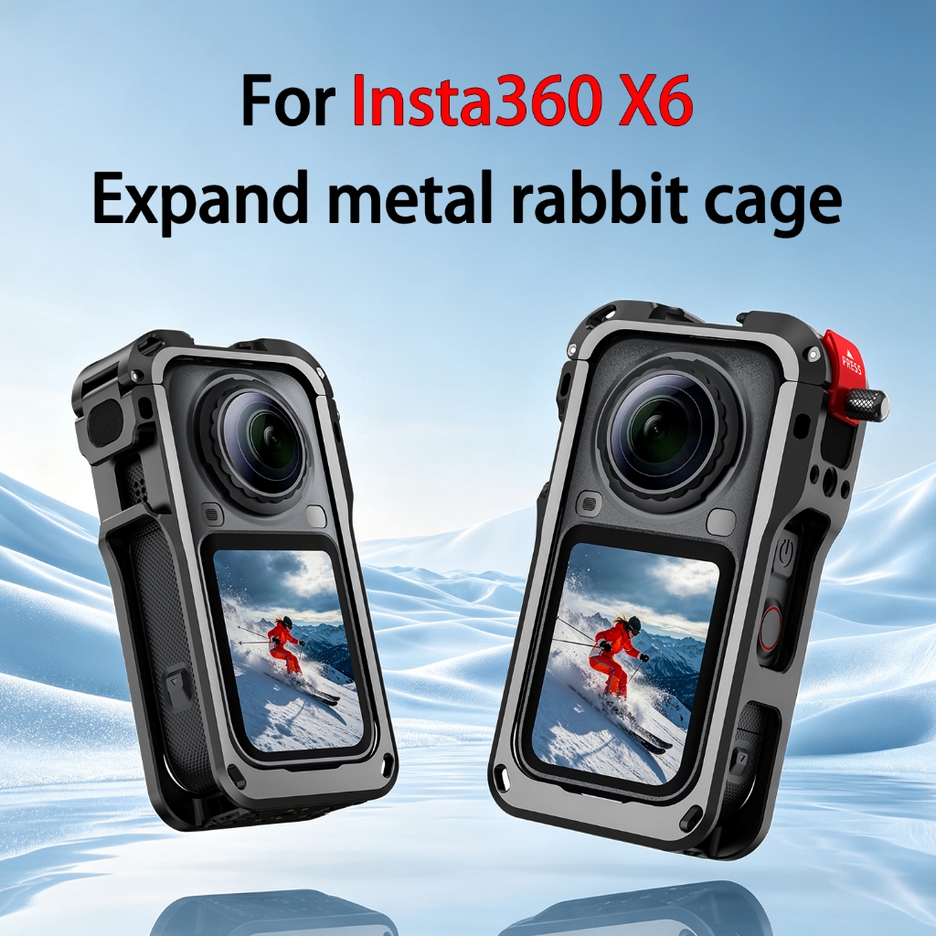 For Insta360 X6 กระต่ายกรงขยายโลหะกรอบป้องกันเปลือกป้องกันป้องกันการตก x6 พาโนรามากีฬากล้องอุปกรณ์เสริม