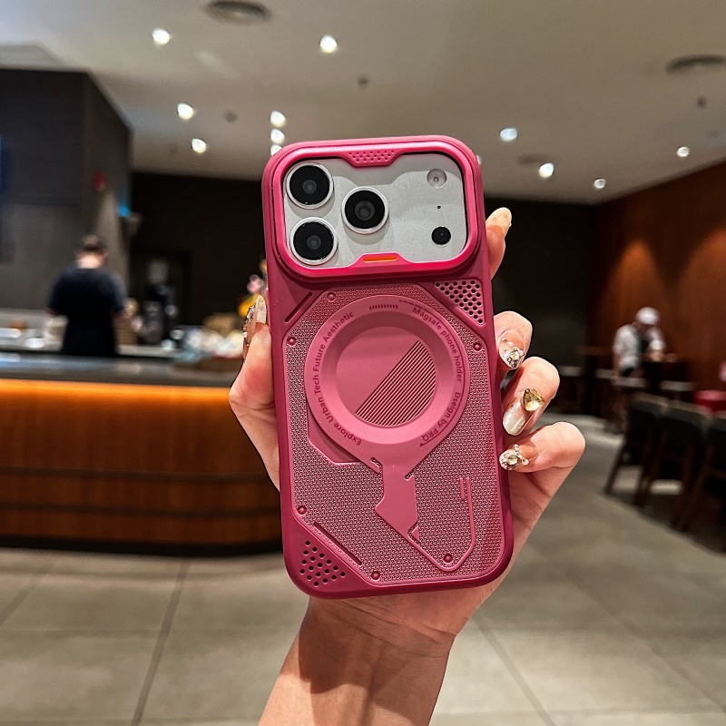 การปิดกั้นผิวสีรู้สึกเมชาสไตล์การกระจายความร้อนเคสโทรศัพท์แม่เหล็กเหมาะสําหรับ ไอโฟน 12 13 14 15 16 17 18 มือโปร สูงสุด รวมทุกอย่างฝาครอบซิลิโ