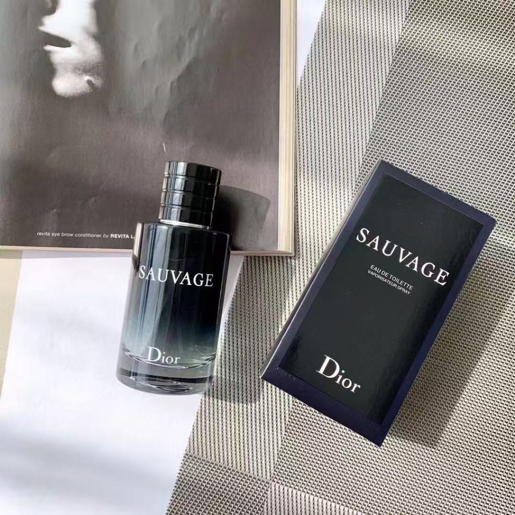 Dior Wilderness SAUVAGE Wild Mens Eau De Toilette Fresh Citrus ไม้กลิ่นหอมไล่โทนสีขวดแก้วสุภาพบุรุษก