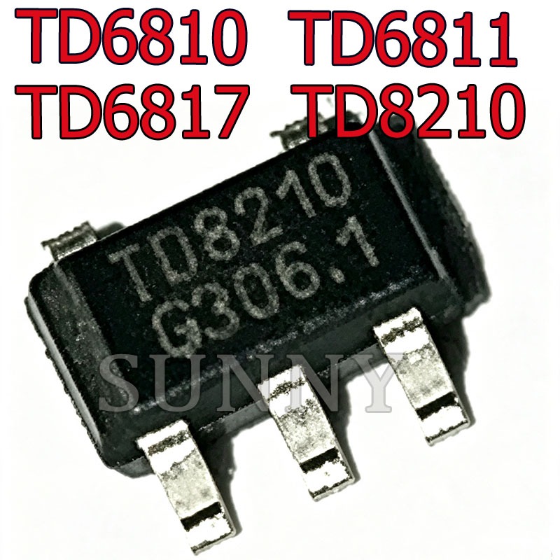 10PCS ยี่ห้อใหม่ TD6810 TD6811 TD6817 TD8210TR ชิปไฟฟ้า Patch SOT23-5