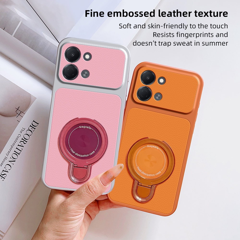 สําหรับ Tecno Spark Go 1 Go 3 Spark Go 2024 2025 เคสโทรศัพท์ PU Lambskin พร้อมขาตั้งฝาหลัง