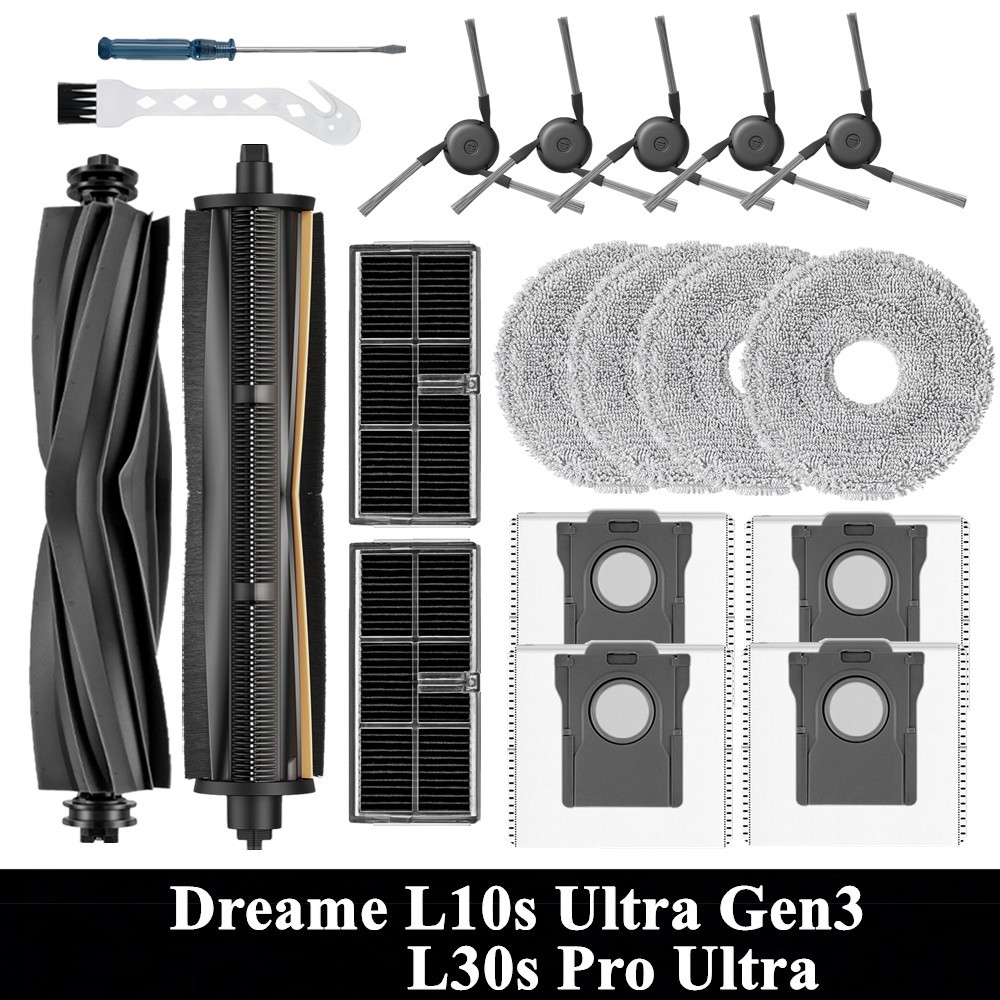 สําหรับ Dreame L10s Ultra Gen 3 Gen3 / RLL53SE อะไหล่อุปกรณ์เสริมหลักแปรงด้านข้างกรอง Mop Pad ถุงเก็บฝุ่น