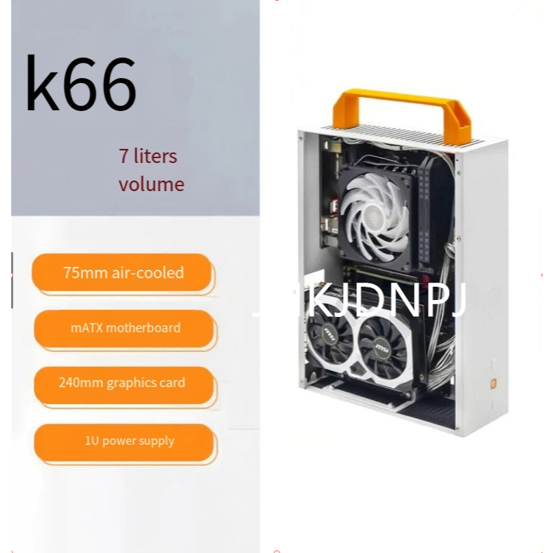 แบบพกพา K66 Air MATX Mini ITX คอมพิวเตอร์คอมพิวเตอร์ Rack - หม้อน้ํา 75 มม. - 240 มม. GPU Flex PSU