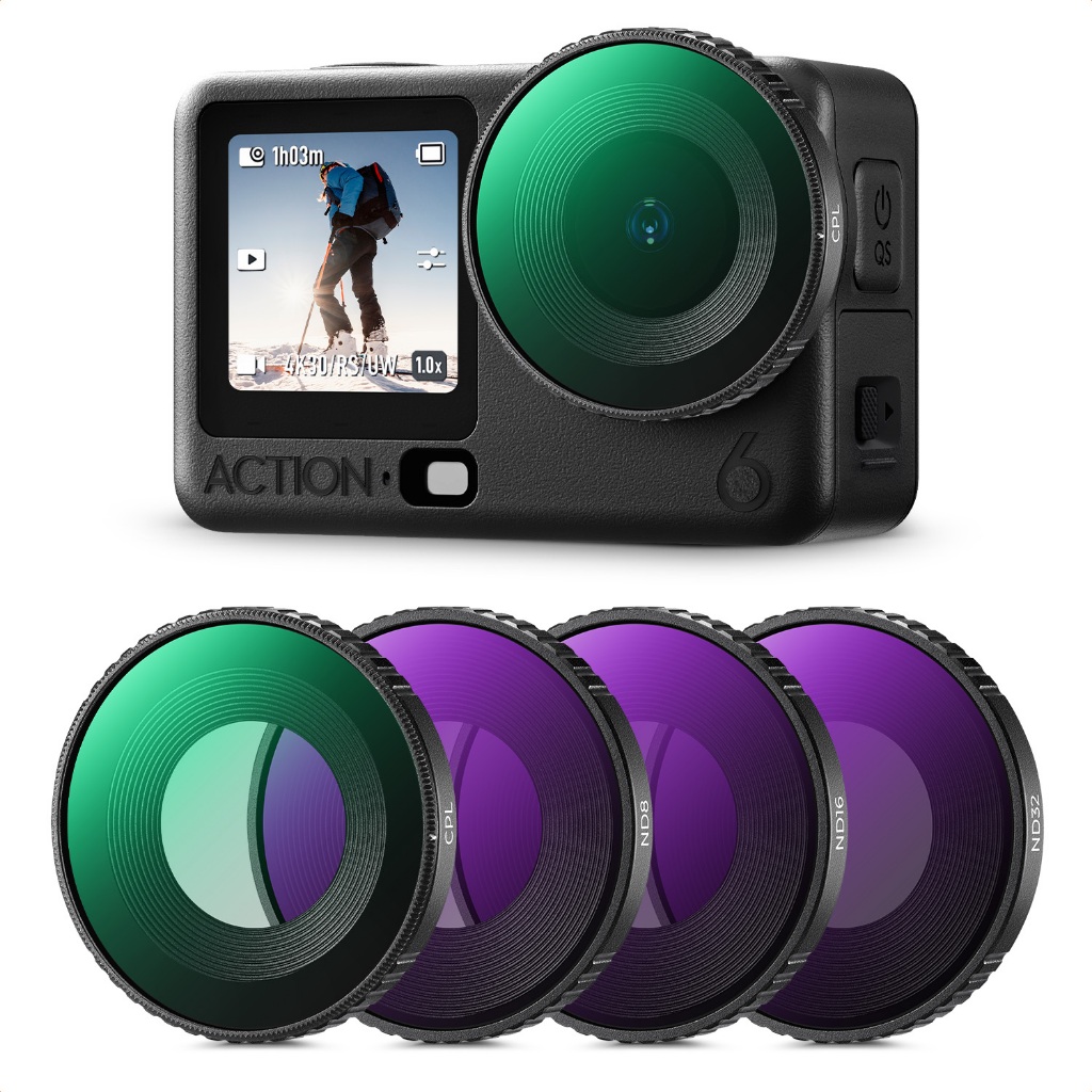 K&F 4-Pack CPL ND8/16/32 Screw-On Filter สําหรับ DJI Osmo Action 6 AGC