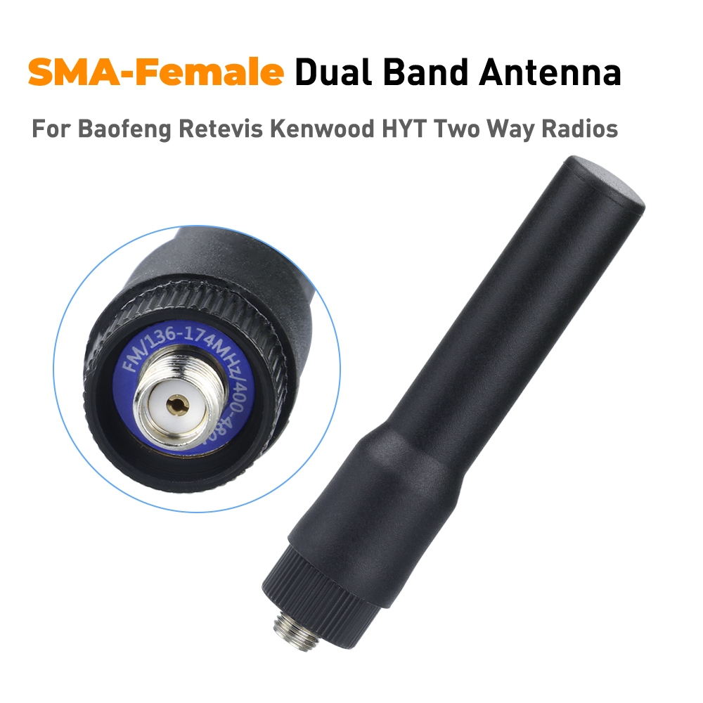 TX-2-BKUniversal Walkie Talkiesเสาอากาศนุ่มสั้นVHF/UHF 136/430 SMA-เสาอากาศหญิงสําหรับวิทยุUV-82 UV-