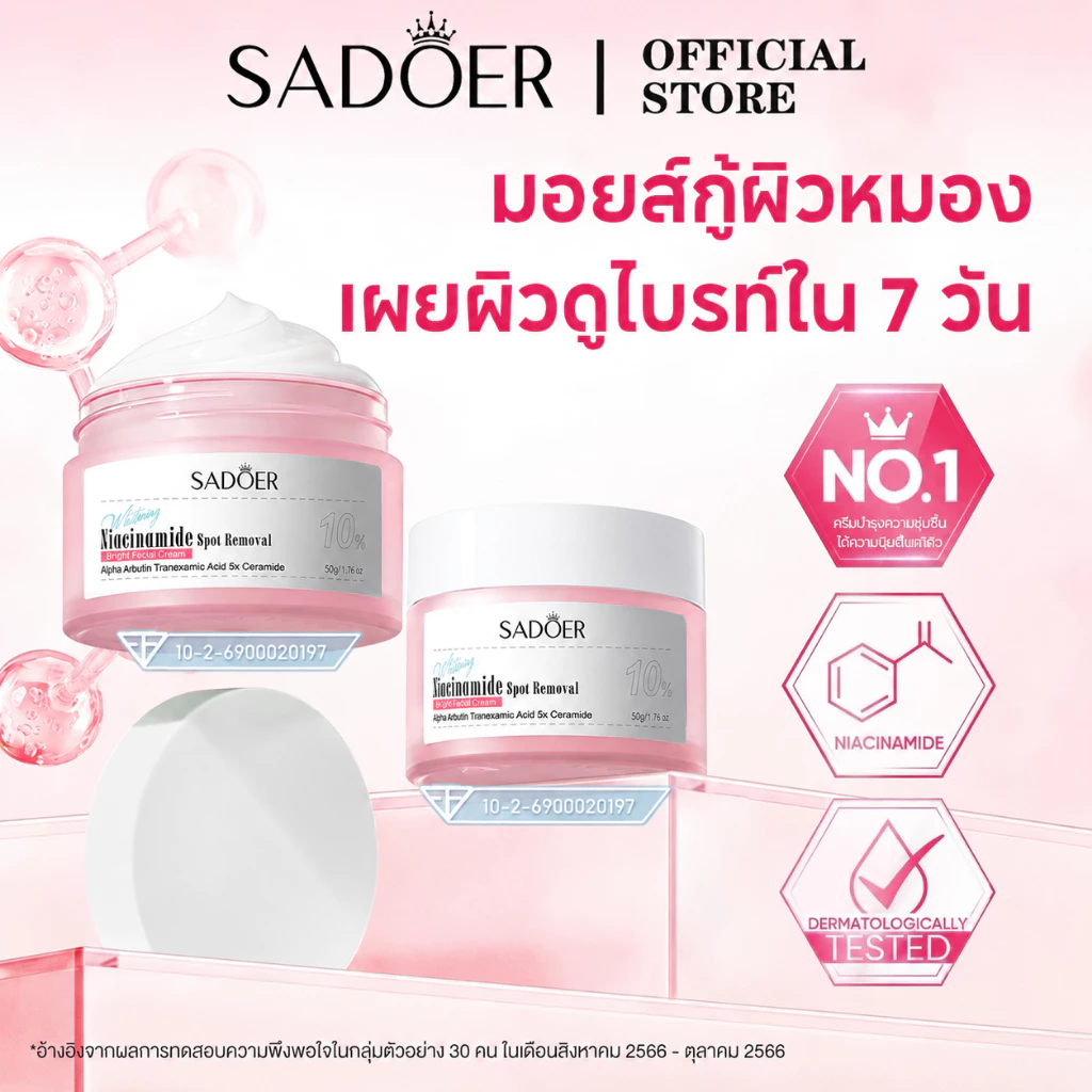 SADOER MSH Niacinamide Brightening Moisturizer เอ็มเอสเฮช ไนอาซินาไมด์ ไบร์ทเทนนิ่ง มอยส์เจอร์ เจล
