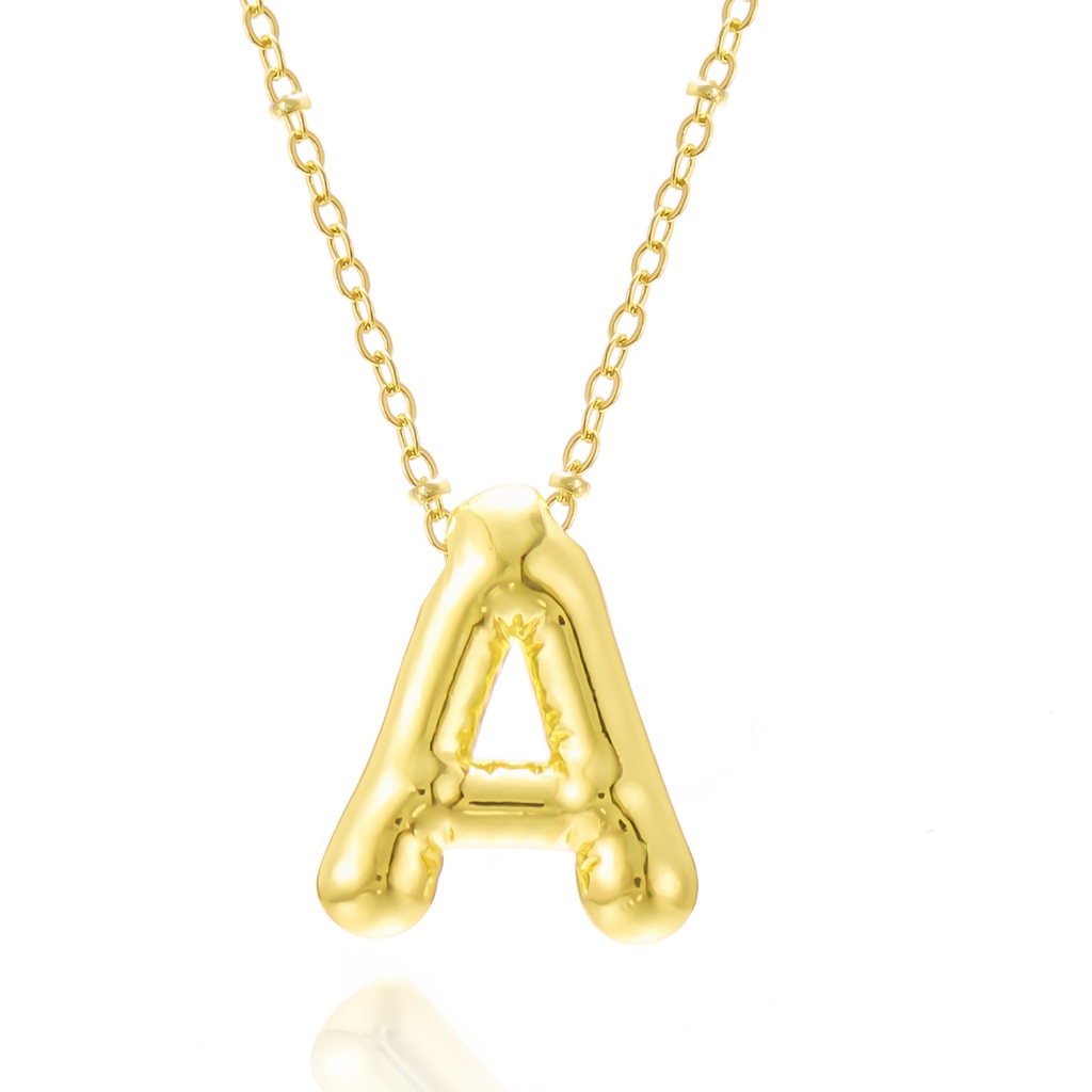 แฟชั่น Simple Capital AZ ตัวอักษรภาษาอังกฤษสร้อยคอ 18k Gold Plated 26 ตัวอักษรสร้อยคอสแตนเลสสําหรับผู้ชายและผู้หญิงเครื่องประดับของขวัญ