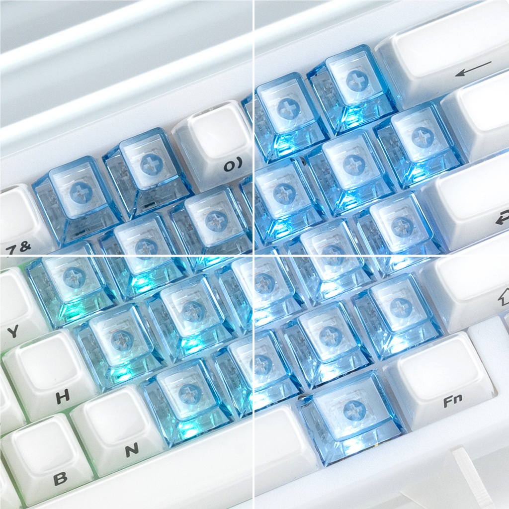 XVX Transparent Love Heart Keycaps Cherry Profile 21-Key Pink / Aqua / Red / black / Lucent / Lucent