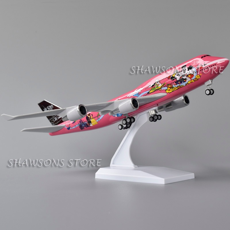 1:250 Scale เครื่องบินของเล่น 30 ซม.ญี่ปุ่น Airlines JAL Boeing 747 Mickey Minnie ภาพวาด Miniature R