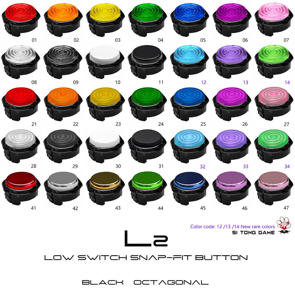 ST-L2/SiTong Arcade/Kailh Raptor Series-สีม่วงGlede Switch/หมวกเรียบ/Street Fighter 6/2.8 ปลั๊กร้อน/