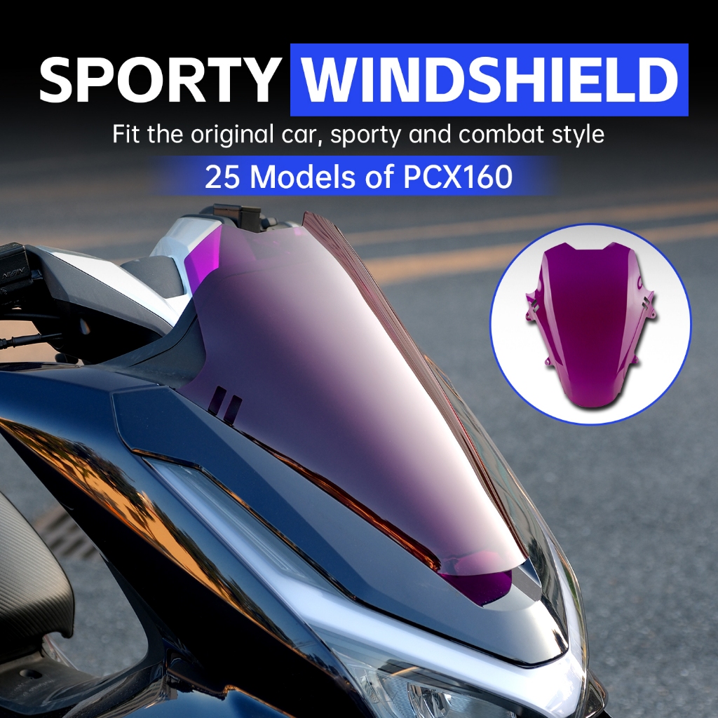 เหมาะสําหรับ 2025-2026 V3 Honda PCX160 การปรับเปลี่ยนกระจกบังลมหน้า, กระจกบังลมแข่งขัน PCX160 รุ่นกร