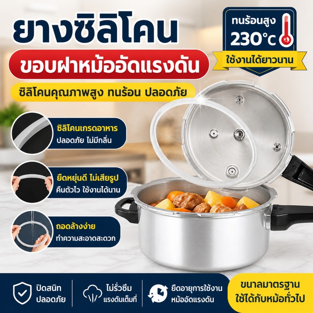 EZY Universal หลายขนาดหม้อความดันแหวนปิดผนึกซิลิโคน O แหวนเปลี่ยนอุปกรณ์เสริมอลูมิเนียมหม้อความดันใหม่