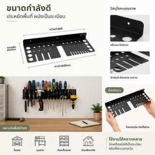 [Eao] ไขควงผู้ถือเครื่องมือออแกไนเซอร์ค้อนคีมติดผนังชั้นเก็บโลหะออแกไนเซอร์การประชุมเชิงปฏิบัติการ Workbench ที่เก็บเครื่องมือขนาดเล็ก [TH]