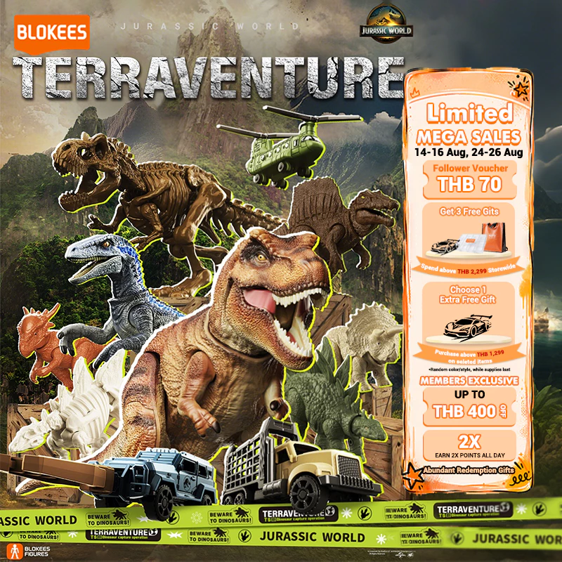 BLOKEES Jurassic World TS01 Collectible Mini Figure Dinasour Toys Model Kits Kids Gifts