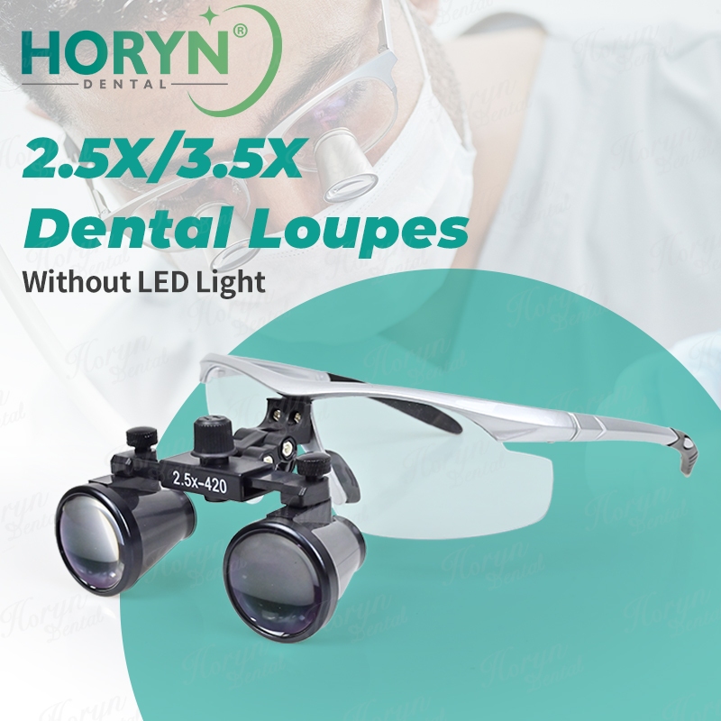 HORYN 2.5X/3.5X ทันตกรรม Loupes 420 มม.HD กล้องส่องทางไกลผ่าตัดแว่นขยายแว่นตาไม่มีไฟ LED สําหรับทันตแพทย์คลินิกศัลยกรรมทางการแพทย์