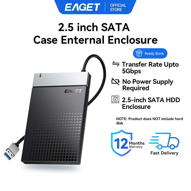 EAGET CE50 USB3.0 กล่องใส่ HDD SATA 2.5 นิ้ว การส่งผ่านความเร็วสูง 5Gbps