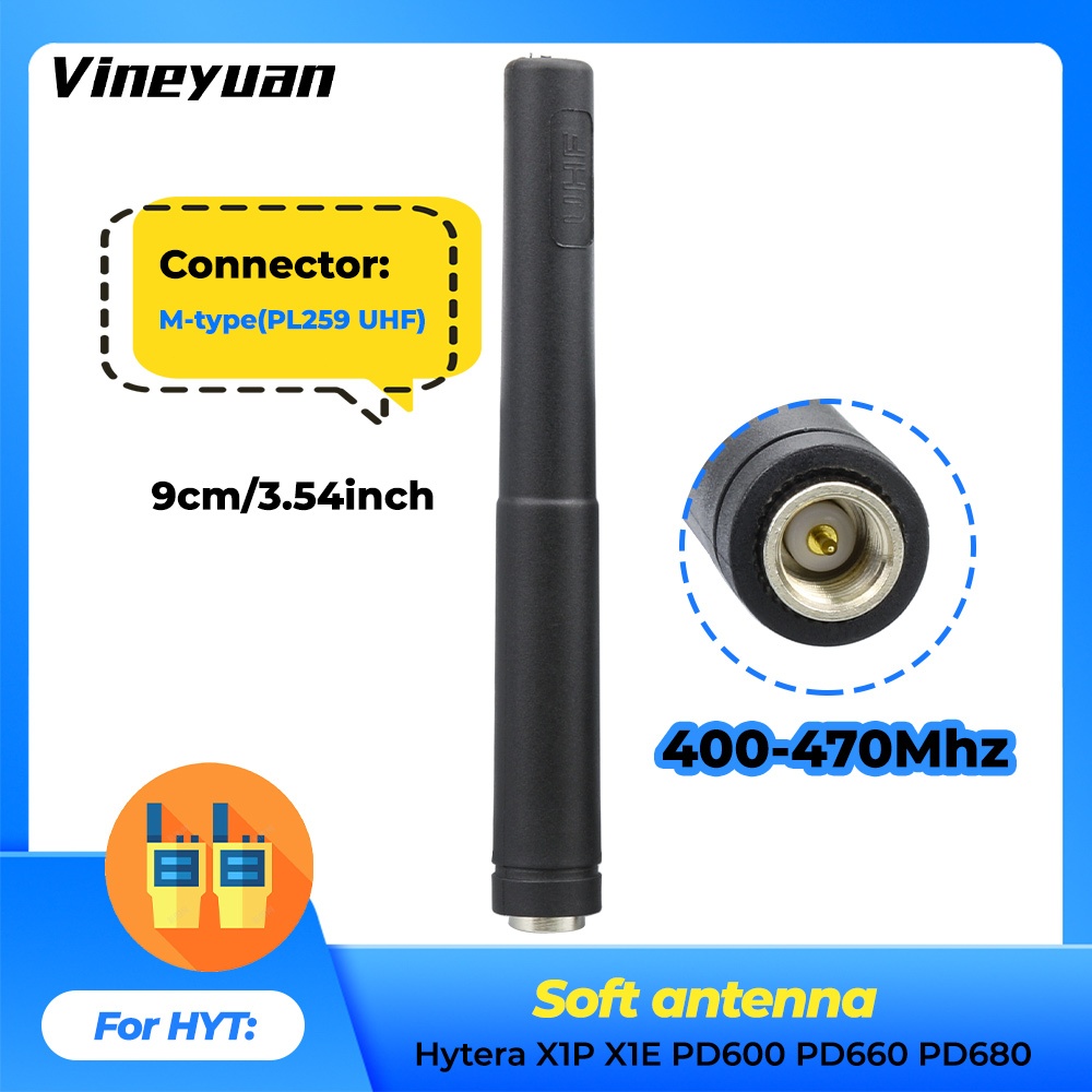 TX-61 UHF 400-520Mhz เสาอากาศสําหรับ Hytera Hyt X1p Discreet Digital Two-way Radio