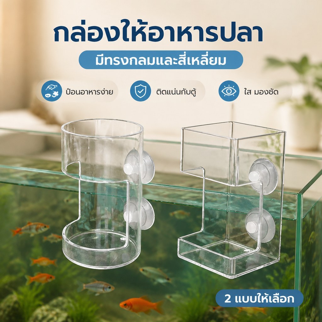 เครื่องป้อนปลาสําหรับพิพิธภัณฑ์สัตว์น้ํา 2025 ถาดให้อาหารถ้วยดูดที่ทันสมัยง่ายสําหรับถังกลางวันและคืนเวลา