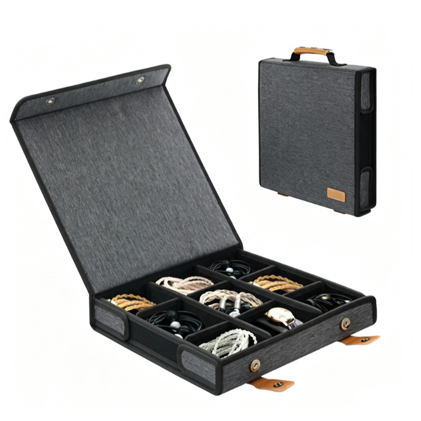 Fabric Versatile Digital Storage Bag Removable Compartments Box Case For HIFI Earphones Cables And Audio Accessories