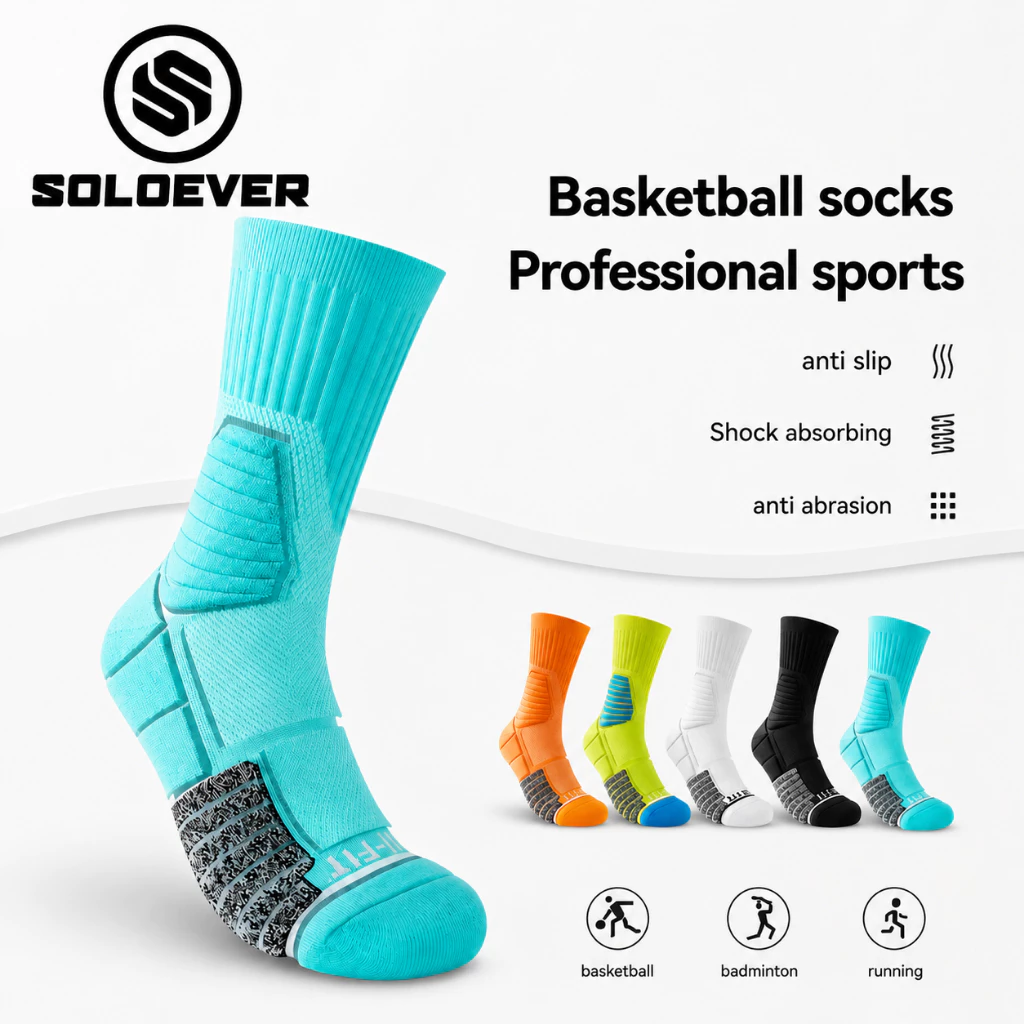【TH Delivery】SOLOEVER ถุงเท้ากันลื่น ถุงเท้าฟุตบอล คุณภาพดี หนานุ่ม ใส่สบาย ระบายอากาศดี เด็ก/ผู้ใหญ่ ถุงเท้าฟุตบอลกันลื่น