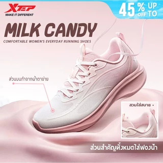 XTEP Milk Candy รองเท้าวิ่งผู้หญิงใหม่ ผ้าตาข่ายระบายอากาศ พยุงโค้งเท้า ลดแรงกระแทก
