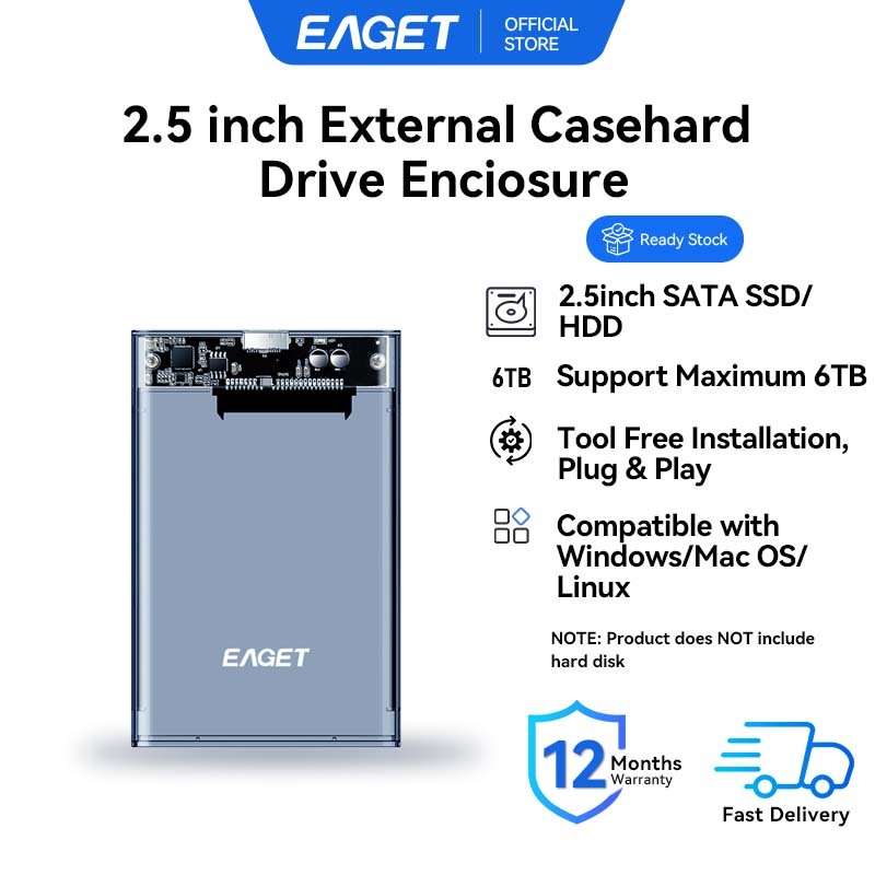 EAGET E16 USB 3.0 กล่องใส่ฮาร์ดไดรฟ์ภายนอก 2.5 นิ้ว