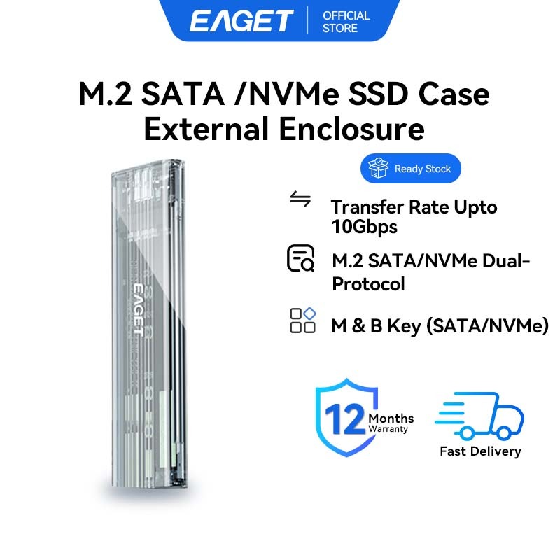 EAGET SE150D 10Gbps M.2 SATA/NVMe Dual-Protocol SSD กล่องใส่ภายนอก