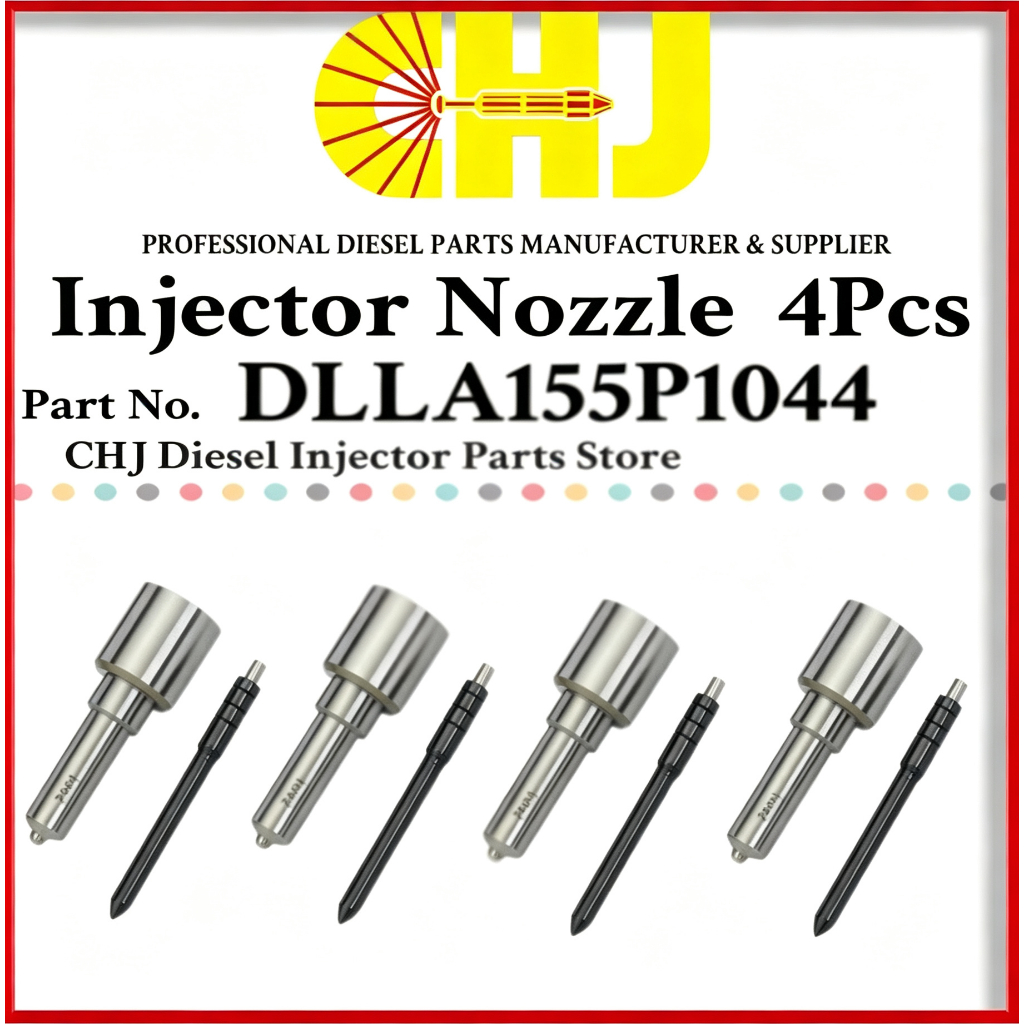 4PCS DLLA155P1044 หัวฉีดหัวฉีดน้ํามันเชื้อเพลิงรางทั่วไปเหมาะสําหรับวาล์วฉีดน้ํามันเชื้อเพลิง 095000