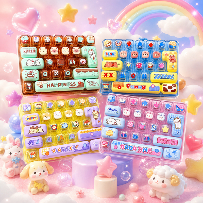 น่ารักของเล่นบีบอัด26คีย์ปุ่มบีบอัดของเล่นกระเป๋าแขวนเครื่องประดับพวงกุญแจความเครียดบรรเทาอยู่ไม่สุขของเล่น