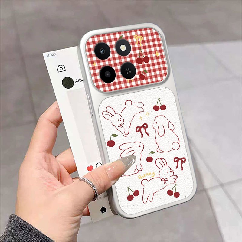 เคสโทรศัพท์สําหรับ Honor X6A Honor X6B 4G Honor X6C Matte กระต่ายน่ารักผิวเคสโทรศัพท์กันกระแทก Anti 