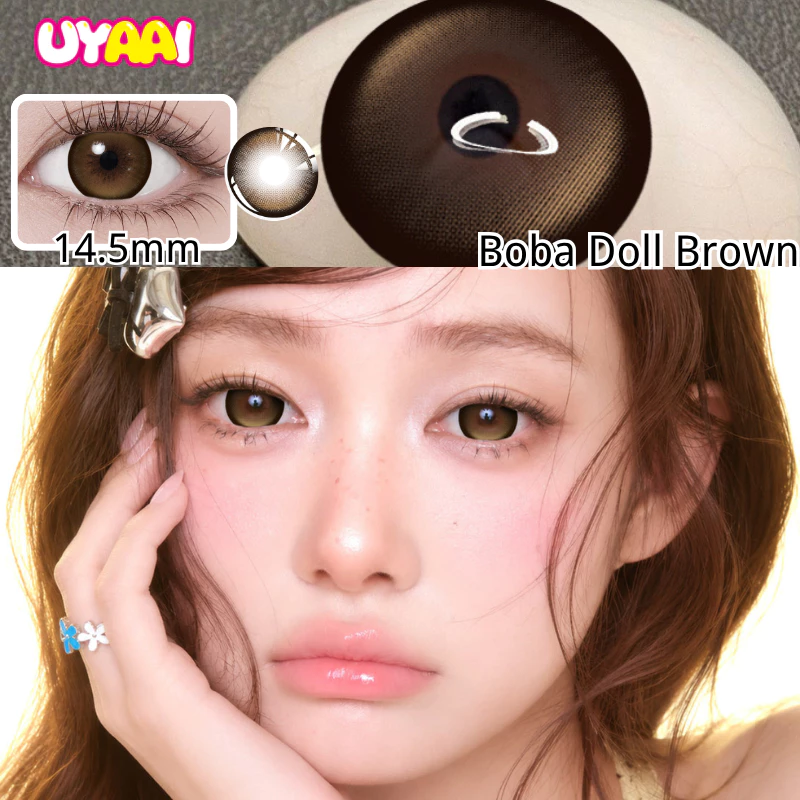 [FDA] UYAAI คอนแทคเลนส์ Series Boba Doll 14.5 มม.คอนแทคเลนส์สีเทา 1 เดือน Pro Max ขนาดสีน้ําตาลคอนแทคเลนส์สายตาสั้น