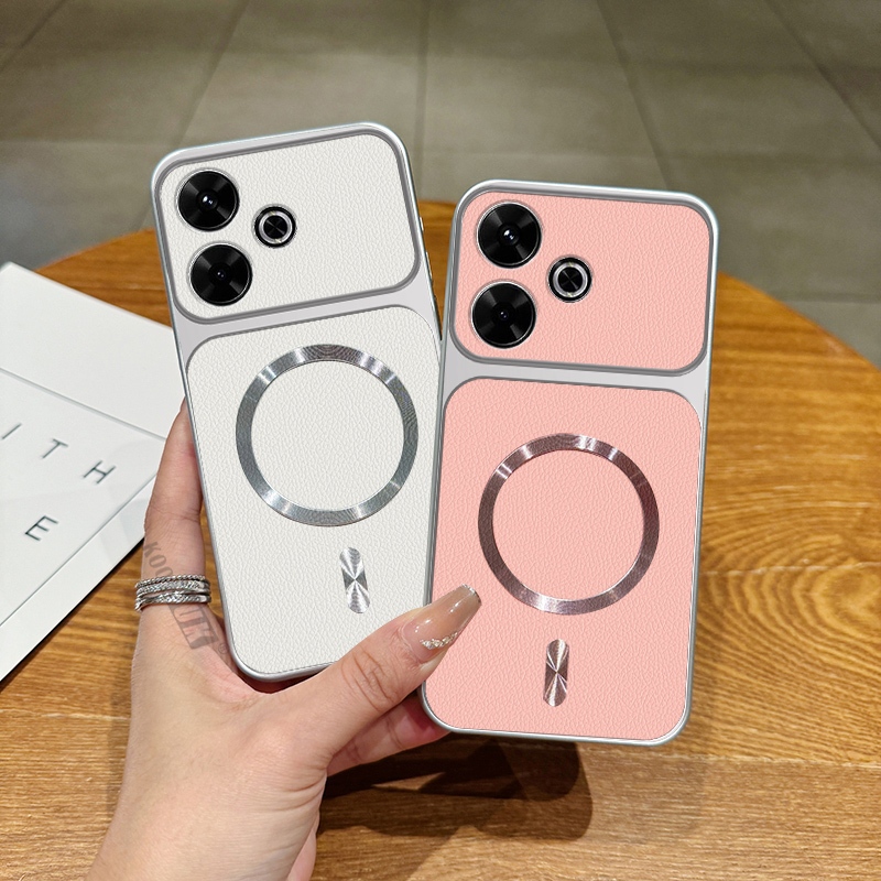 หรูหราปลอกสําหรับ Xiaomi Redmi 17 Note 17 Pro Max 5G แม่เหล็กดูดเคสโทรศัพท์หนังนุ่ม Veneered ผสมปกหลัง
