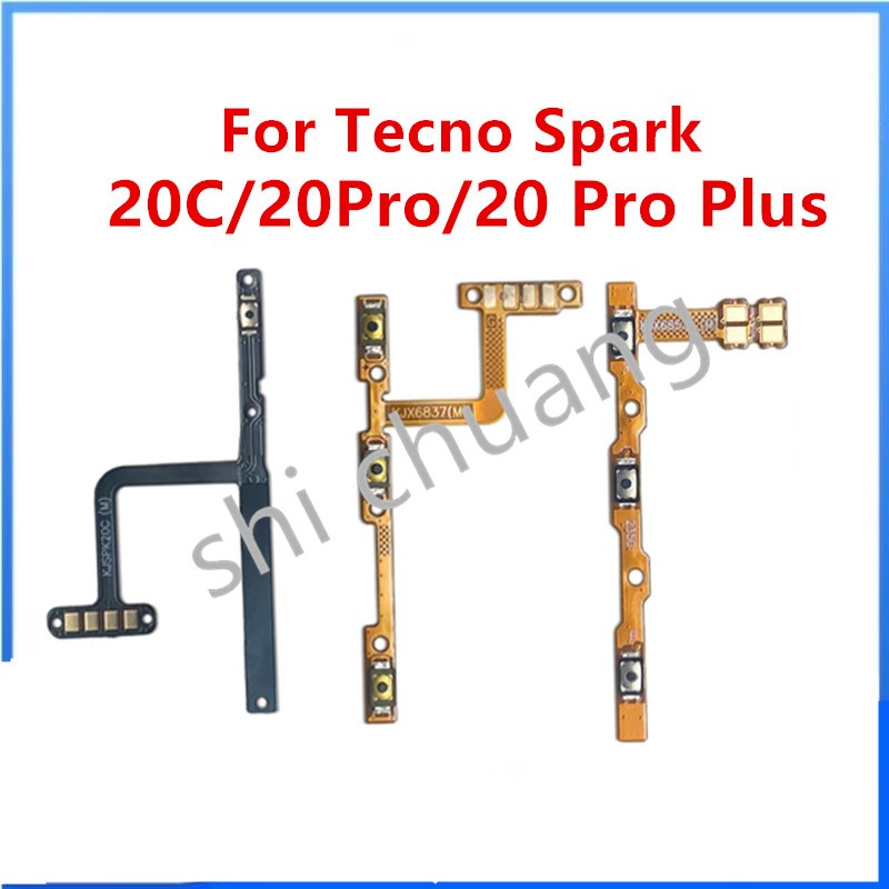 ปุ่มปรับระดับเสียงสวิตช์ไฟ Flex สําหรับ Tecno Spark 20C/20Pro/20 Pro Plus BG7 KJ6 KJ7