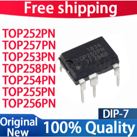5PCS 100% ใหม่ TOP252PN TOP253PN TOP254PN TOP255PN TOP256PN TOP257PN TOP258PN DIP-7 ชิปเซ็ต