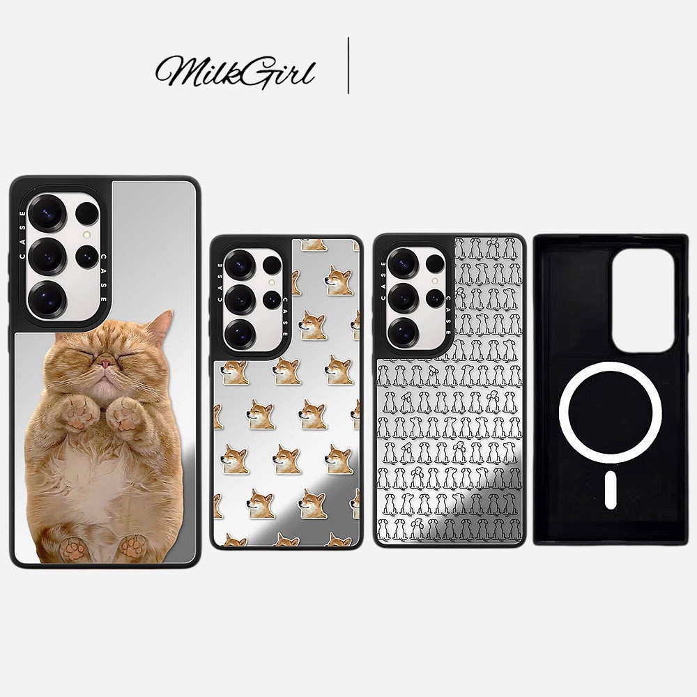 กระจกแม่เหล็ก Hard เคสโทรศัพท์สําหรับ Samsung Galaxy S26 25 24 23 UItra S26 25 24 23 Plus กันกระแทกป้องกันปลอก