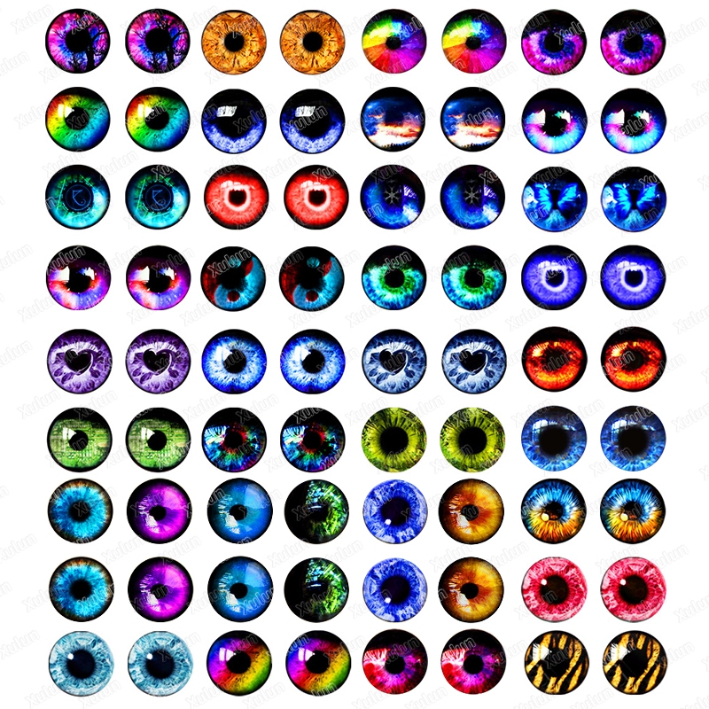 6/8 มม.แบนกลับรอบ Cabochon Eyes / Glass Eyes / Amigurumi Eyes / Craft Handmade Puppet Cabochon / ตุ๊